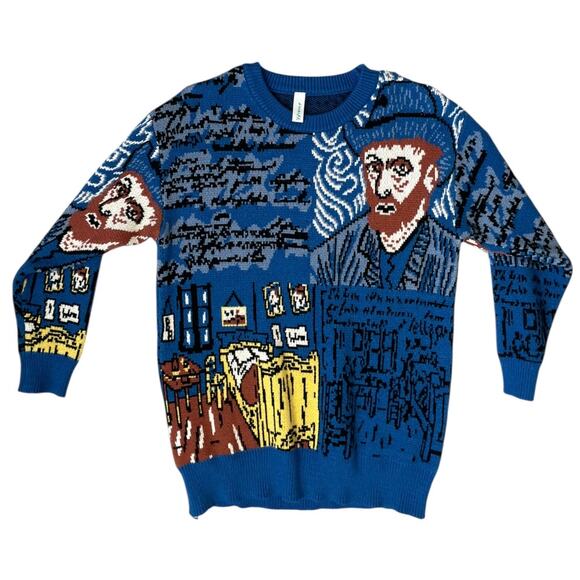 YZY MFG-IF Van Gogh Inspired Knit Sweater Blue (M) - Picture 4 of 4